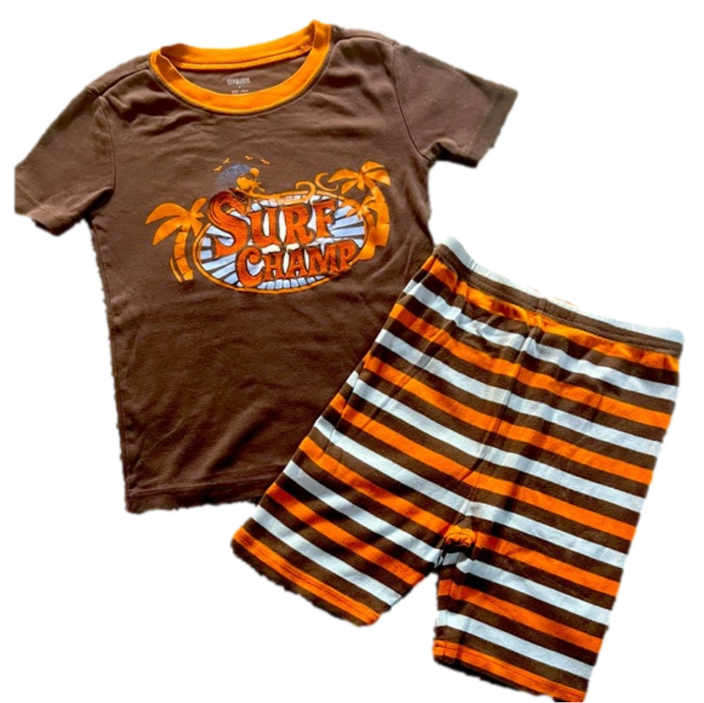 GYMBOREE Snug Fit “Surf Champ” Summer 2-Piece PJs, Size 7, Preloved Gymbo